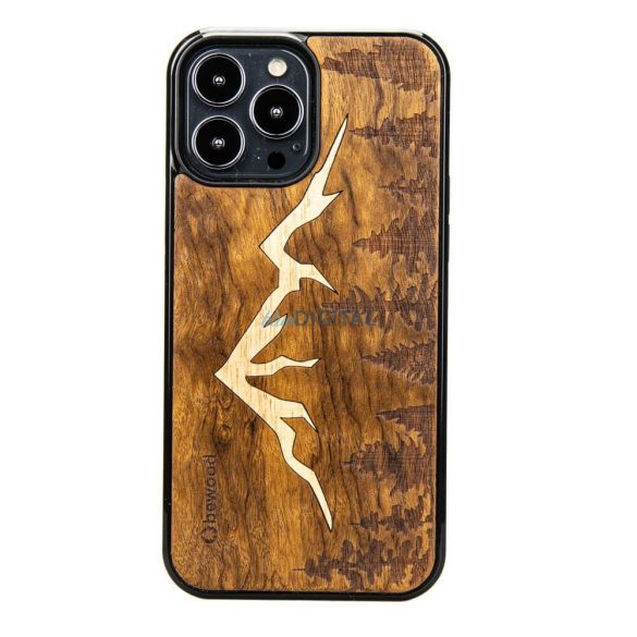 Fából készült tok iPhone 13 Pro Max Bewood Imbuia hegyek