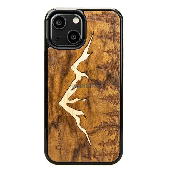 Fából készült tok iPhone 13 Mini Bewood Imbuia hegyek