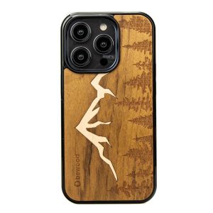 Fából készült tok iPhone 14 Pro Bewood Mountains Imbuia