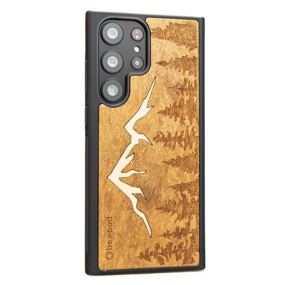Fából készült tok Samsung Galaxy S23 Ultra Bewood Mountains Imbuia