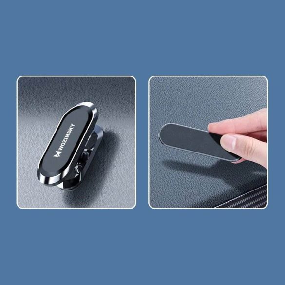 Wozinsky öntapadós mágneses autós telefon tartó, fekete (WMH-06) (F16)