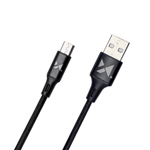 Wozinsky kábel USB - MicroUsb 2,4a 1m fekete (WUC-M1B)