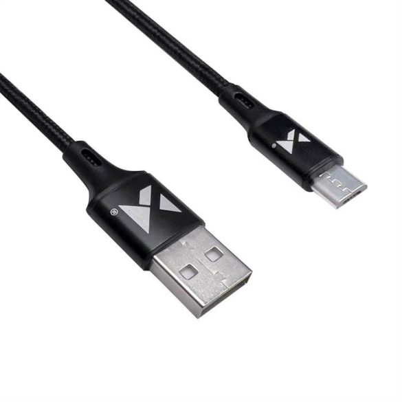 Wozinsky kábel USB - MicroUsb 2,4a 1m fekete (WUC-M1B)