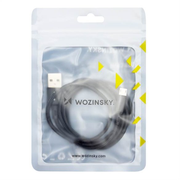 Wozinsky kábel USB - MicroUsb 2,4a 1m fekete (WUC-M1B)