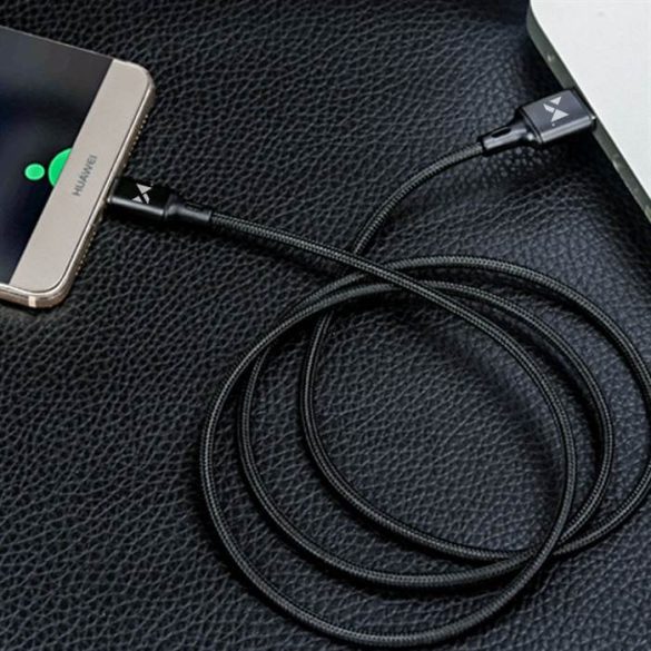 Wozinsky kábel USB - USB type-c 2,4a 1m fekete (WUC-C1B)