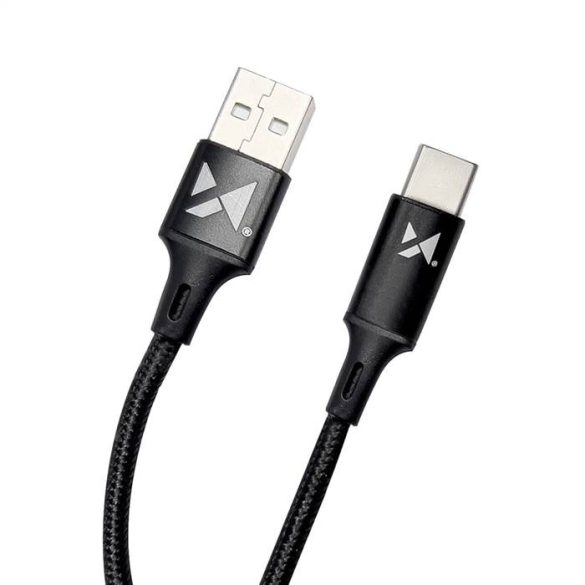 Wozinsky kábel USB - USB type-c 2,4a 2m fekete (WUC-C2B)