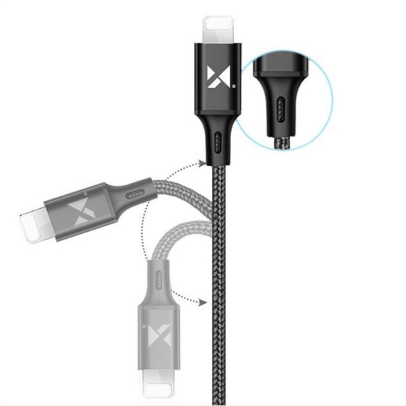 Wozinsky kábel USB - Lightning 2,4a 1m fekete (WUC-L1B)