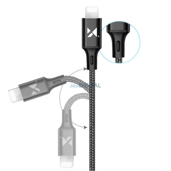 Wozinsky kábel USB - Lightning 2,4A 2m fekete (WUC-L2B)