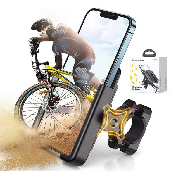 Wozinsky Metal Bike Smartphone kormánykerék fekete (WBHBK3)