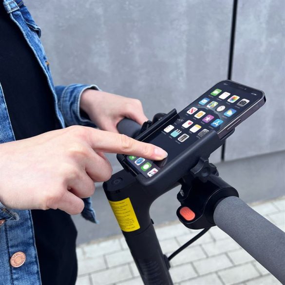 Wozinsky Metal Bike Smartphone kormánykerék fekete (WBHBK3)