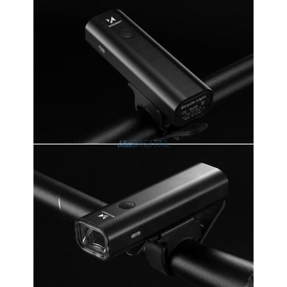 Wozinsky első kerékpár lámpa USB (200lm-ig) fehér fény 4 üzemmód fekete (WFBLB2)