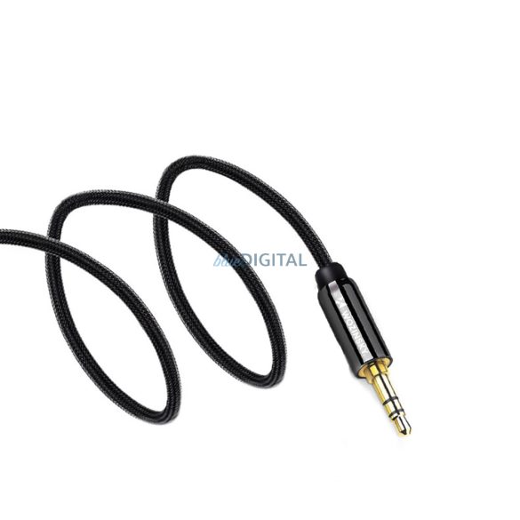 Wozinsky AUX kábel szögletes (apa-apa) mini jack kábel 1.5m fekete