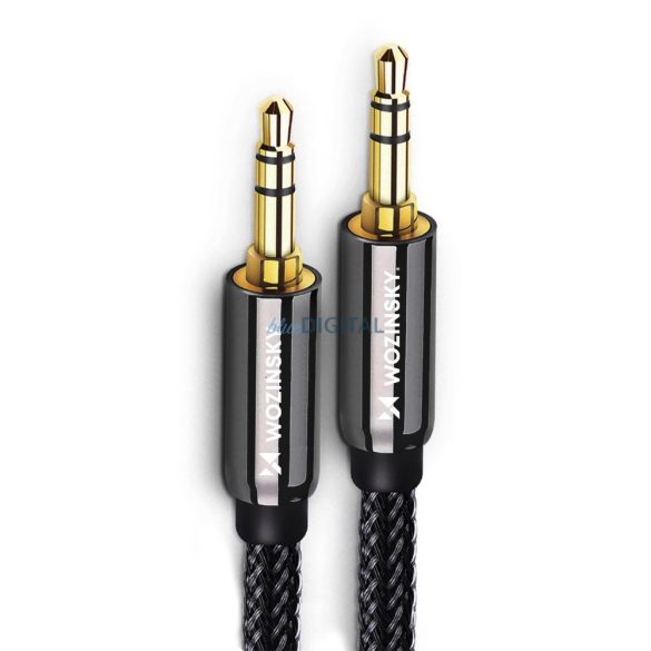 Wozinsky univerzális mini jack kábel 2x AUX kábel 1,5 m fekete