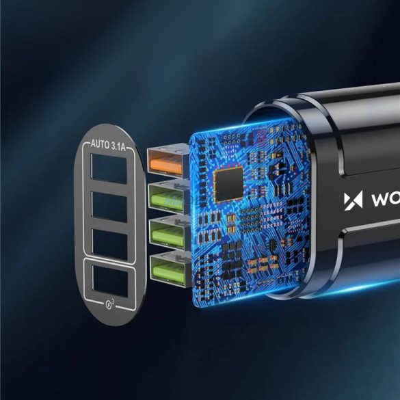 Wozinsky WWCUAB hálózati töltő 4xUSB-A csatlakozóval 48W fekete