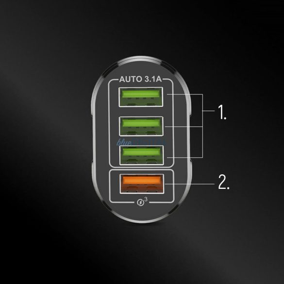 Wozinsky WWCUAB hálózati töltő 4xUSB-A csatlakozóval 48W fekete