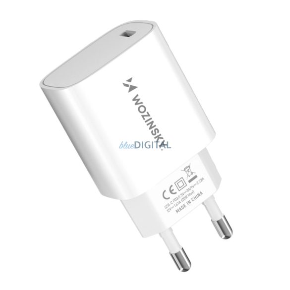 Wozinsky WGWCCW hálózati töltő 1xUSB-C csatlakozással 20W - fehér