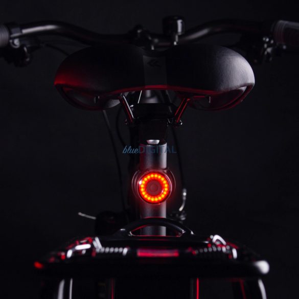 Wozinsky WRBLB3 USB-C LED hátsó kerékpárvilágítás piros fény STOP érzékelő - fekete