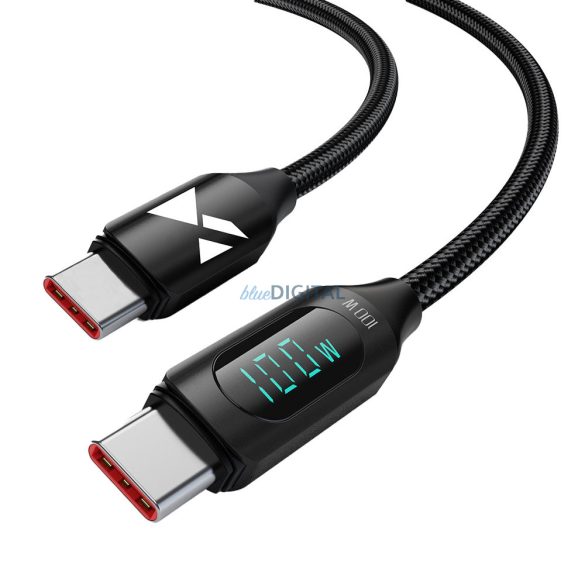 USB C - USB C kábel Wozinsky WUCCC1 PD Display 100W 1m - Fekete