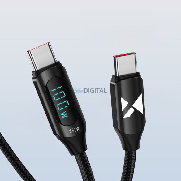 USB C - USB C kábel Wozinsky WUCCC1 PD Display 100W 1m - Fekete