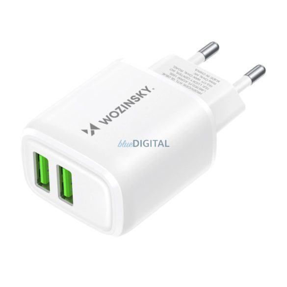 Wozinsky CUWCW hálózati töltő 2xUSB-A csatlakozással 2.4A 30W - fehér