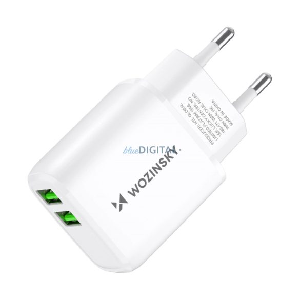 Wozinsky CUWCW hálózati töltő 2xUSB-A csatlakozással 2.4A 30W - fehér