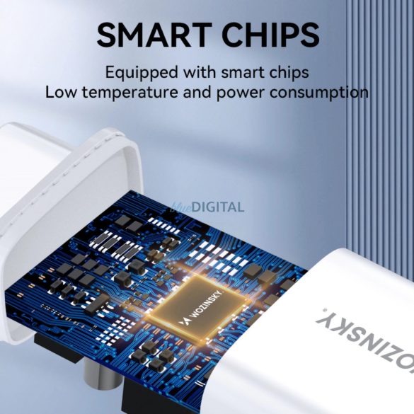 Wozinsky CWCUCW hálózati töltő 2xUSB-A és 1xUSB-C csatlakozással 30W - fehér