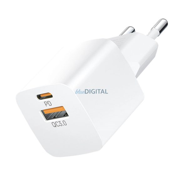 Wozinsky CMWCW hálózati töltő 1xUSB-A és 1xUSB-C csatakozással 20W - fehér