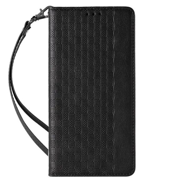 Magnet Strap könyvtok csuklópánttal iPhone 14 Pro - fekete