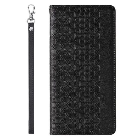 Magnet Strap könyvtok csuklópánttal iPhone 14 Pro - fekete
