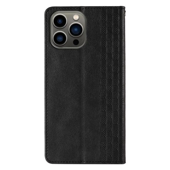 Magnet Strap könyvtok csuklópánttal iPhone 14 Pro - fekete