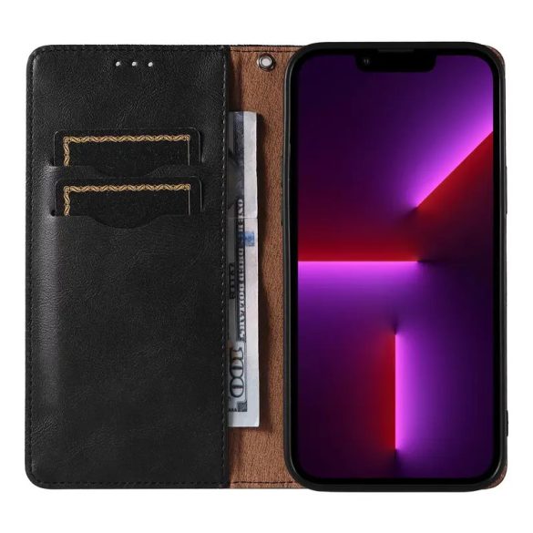 Magnet Strap könyvtok csuklópánttal iPhone 14 Pro - fekete