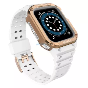 Protect Strap szíj Apple Watch 38/40/41mm - fehér, rózsaarany