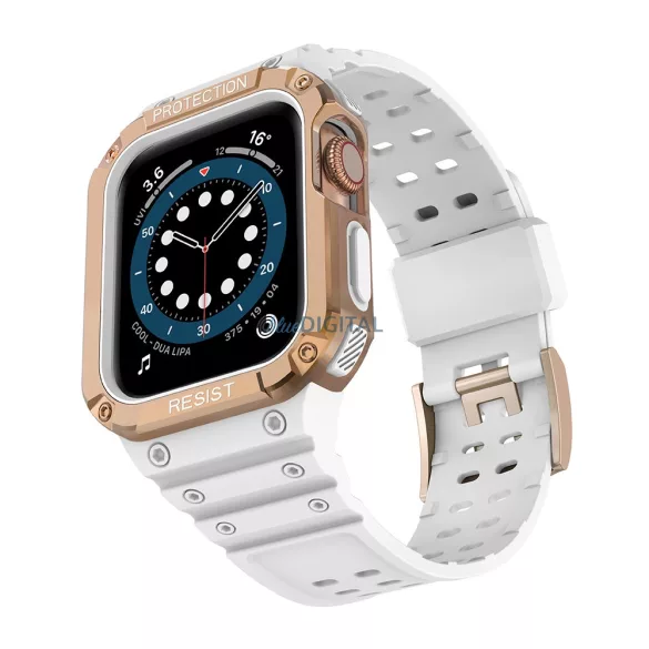Protect Strap szíj Apple Watch 38/40/41mm - fehér, rózsaarany