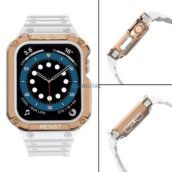 Protect Strap szíj Apple Watch 38/40/41mm - fehér, rózsaarany