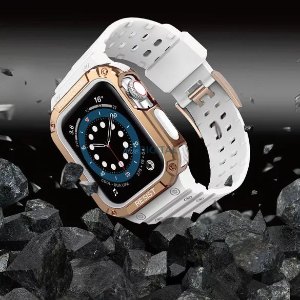 Protect Strap szíj Apple Watch 38/40/41mm - fehér, rózsaarany
