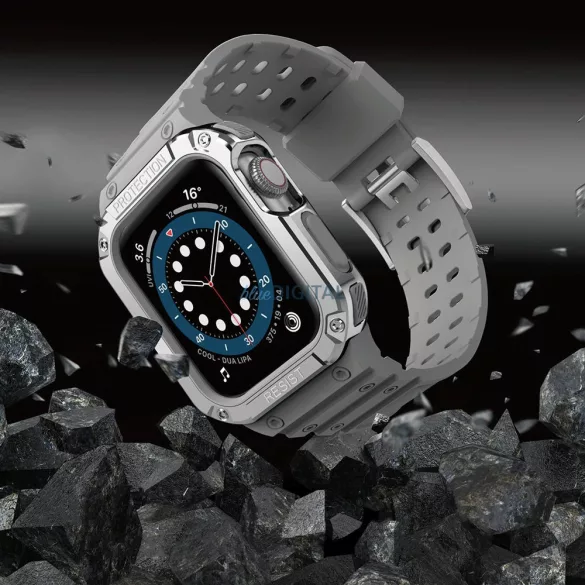 Protect Strap szíj Apple Watch 38/40/41mm - szürke, ezüst