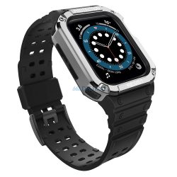 Protect Strap szíj Apple Watch 38/40/41mm - Fekete, Ezüst