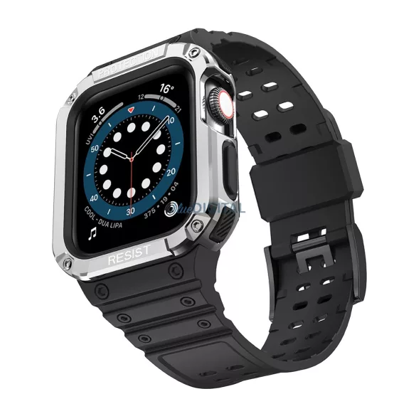Protect Strap szíj Apple Watch 38/40/41mm - Fekete, Ezüst