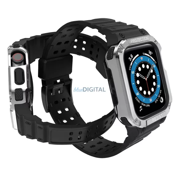 Protect Strap szíj Apple Watch 38/40/41mm - Fekete, Ezüst
