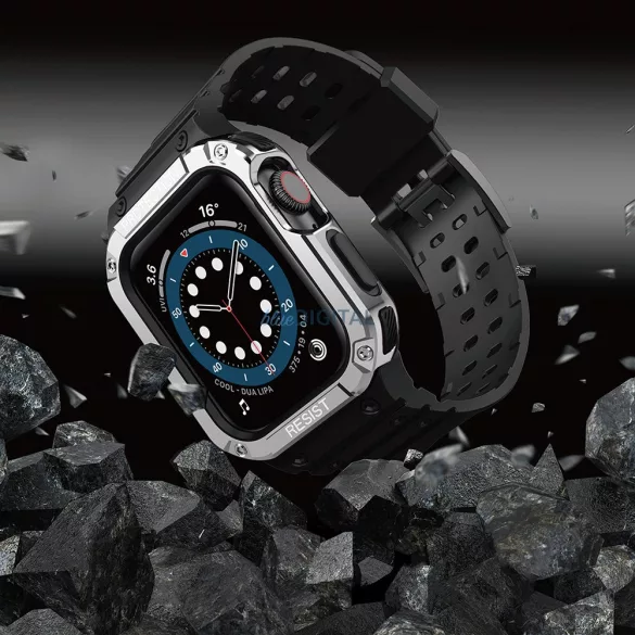 Protect Strap szíj Apple Watch 38/40/41mm - Fekete, Ezüst