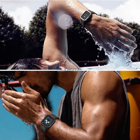 Protect Strap szíj Apple Watch 38/40/41mm - Fekete, Ezüst