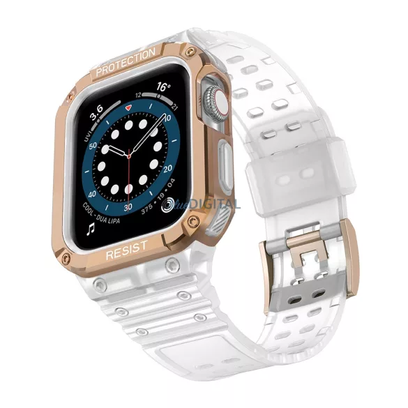 Protect Strap szíj Apple Watch 38/40/41mm - átlátszó, rózsaarany