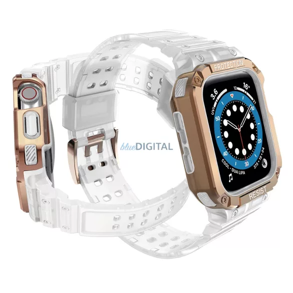 Protect Strap szíj Apple Watch 38/40/41mm - átlátszó, rózsaarany