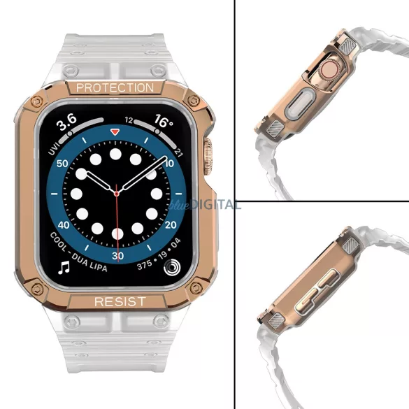 Protect Strap szíj Apple Watch 38/40/41mm - átlátszó, rózsaarany