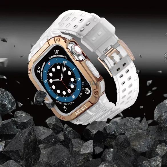 Protect Strap szíj Apple Watch 38/40/41mm - átlátszó, rózsaarany