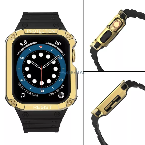 Protect Strap szíj Apple Watch 38/40/41mm - Fekete, Arany