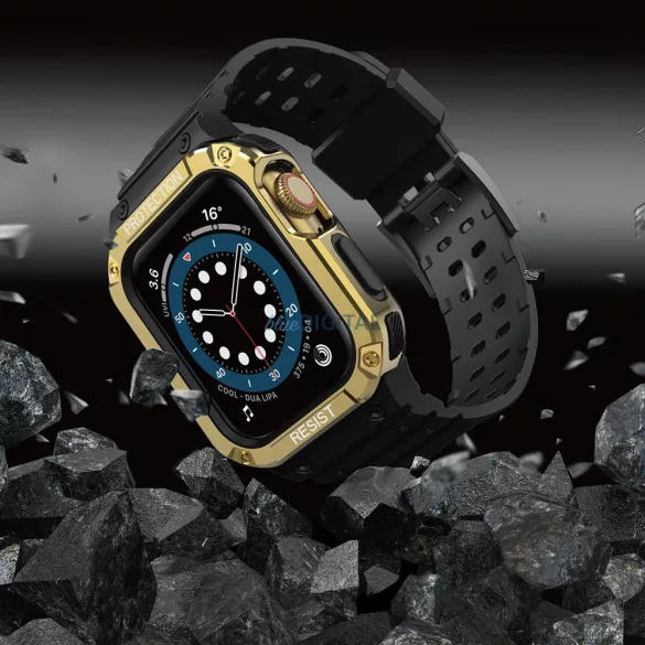 Protect Strap szíj Apple Watch 38/40/41mm - Fekete, Arany