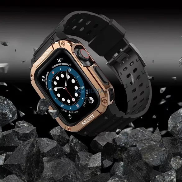 Protect Strap szíj Apple Watch 38/40/41mm - Fekete, rózsaarany