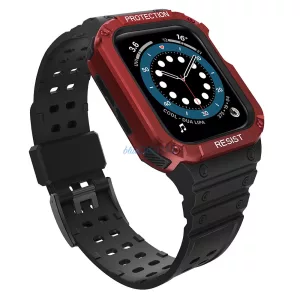 Protect Strap szíj Apple Watch 38/40/41mm - Fekete, Piros