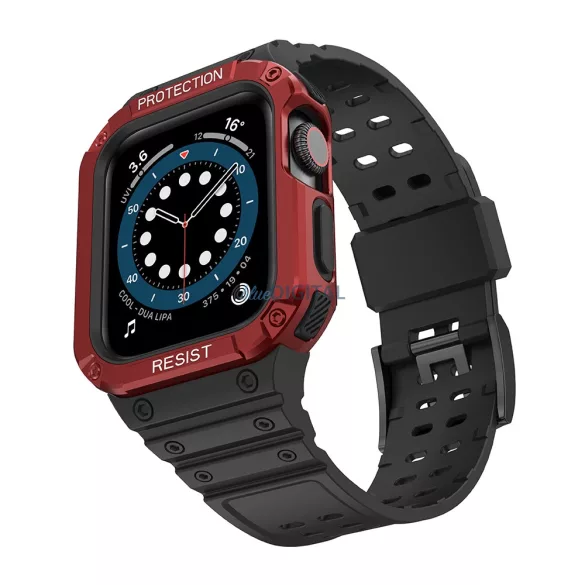 Protect Strap szíj Apple Watch 38/40/41mm - Fekete, Piros